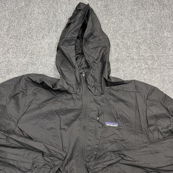 Patagonia Houdini Jacket Mens XL Black Hooded Windbreaker Full Zip Lightweight - Picture 2 of 10